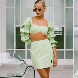 Sabo skirt jade top and skirt set